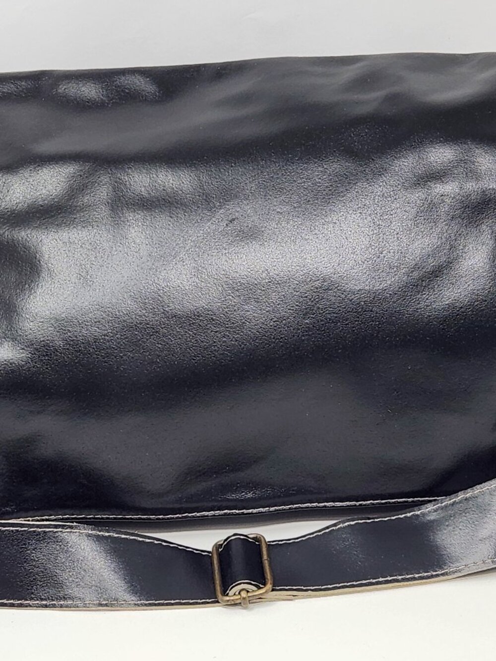 New Florence Leather Market smooth black Italian leather satchel